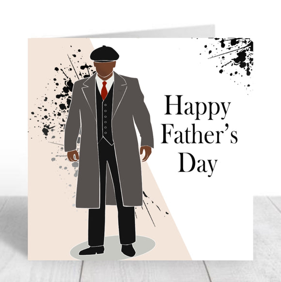 Grey Coat Black Man Father's Day Card