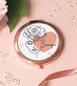 Line Art Woman Compact Mirror