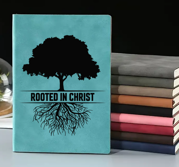 Rooted In Christ  Vegan Leather Notebook