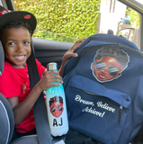 Black Boy Backpack and Water Bottle Set