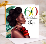Black Woman Senegal flag Milestone Birthday Card