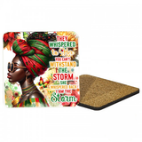 Black Woman Afiirmation Coaster - I am The Strom