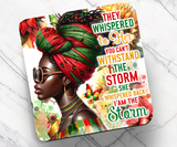 Black Woman Afiirmation Coaster - I am The Strom
