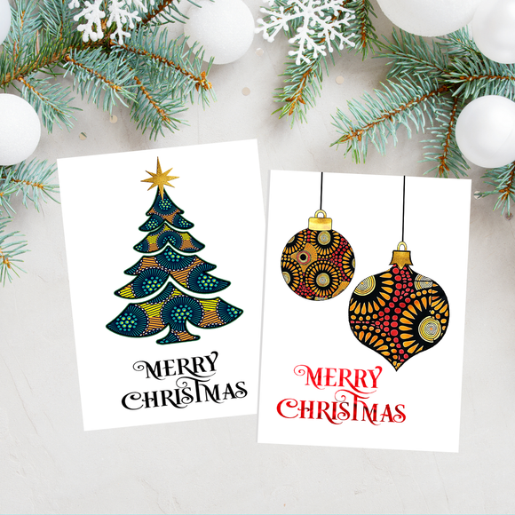 African Print Christmas Card Pack