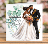 Black Africn Couple Wedding Card