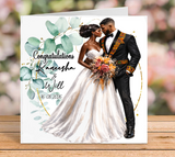 Black Africn Couple Wedding Card