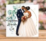 Black Couple Wedding Card - Curvy Bride