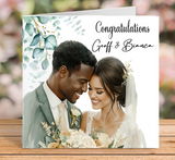 Interracial Couple Wedding Card - Black Groom