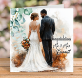 Interracial Couple Wedding Card - Black Groom