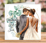 Interracial Couple Wedding Card - Black Bride