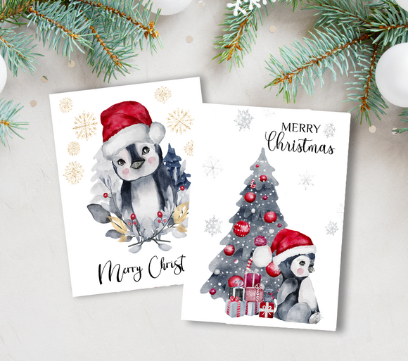 Cute Penguin Christmas Card Pack