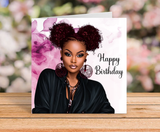 Elegant Black Woman Birthday Card