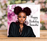 Elegant Black Woman Birthday Card