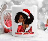 Personalised Christmas Afro Woman Mug