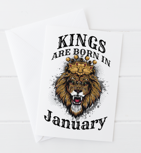 Kings Are Born In... Lion Birthday Card