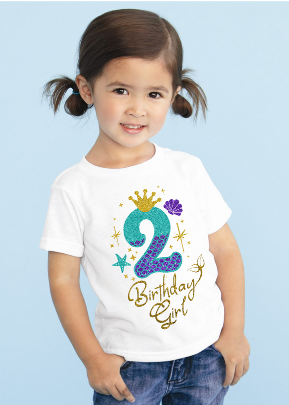 Mermaid Birthday Girl T-Shirt
