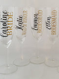 Name & Role Champagne Flutes