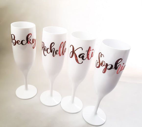 Personalised Polycarbonate Champagne Flutes