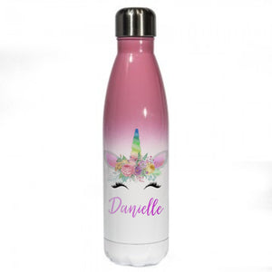 Personalised Unicorn Printed Bottle Flask