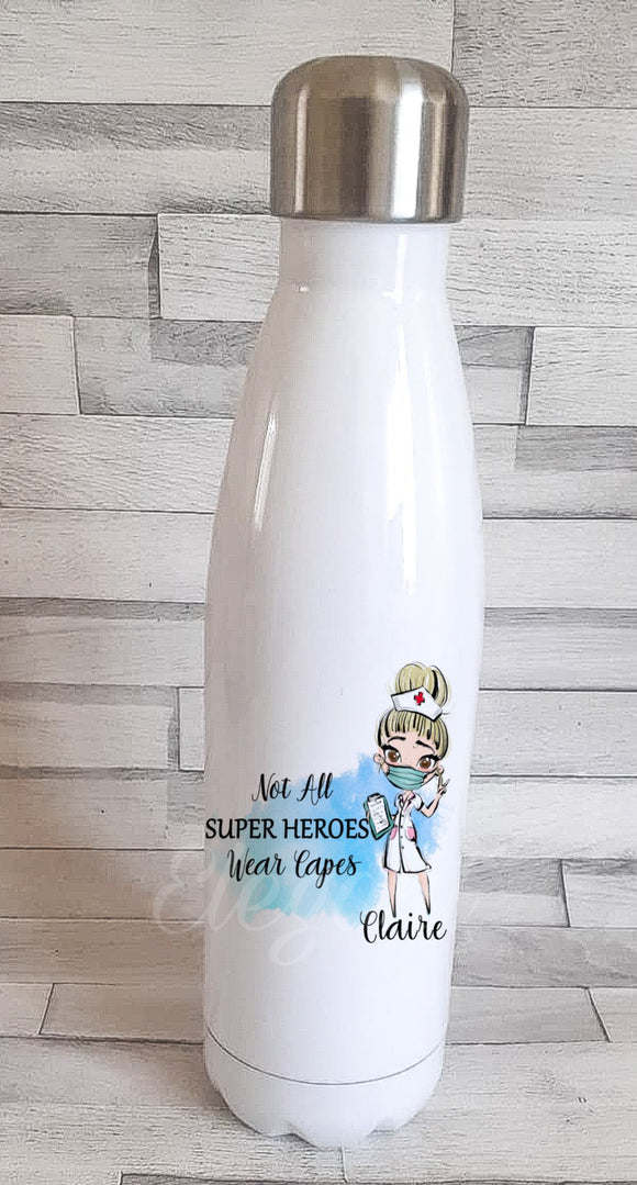 Not All Super Hereos Wear Capes Bottle Flask