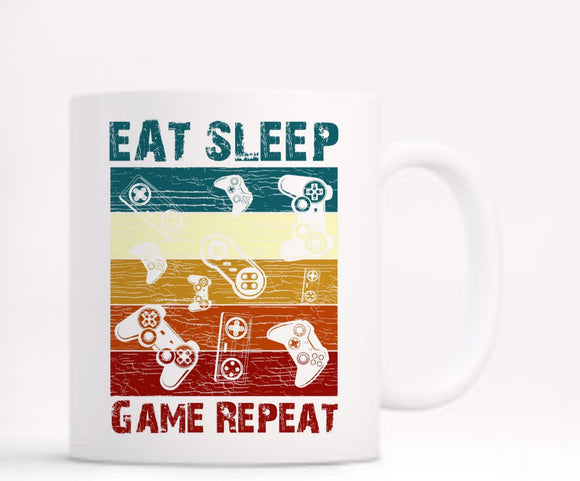 Eat Sleep Repeat Gamer Mug
