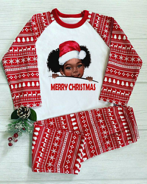 Black Girl Peek A Boo Christmas Pyjama Set