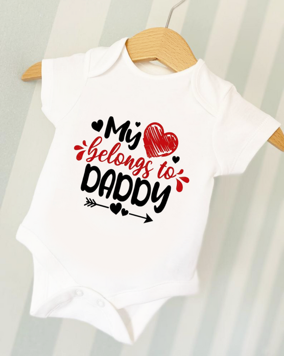Heart Belongs To Daddy Baby Vest