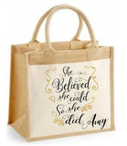 She Believed She Could So She Did Personalised Jute Bag