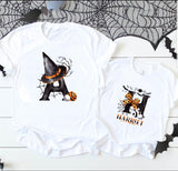 Spooky Initial Child and Adult T-Shirt