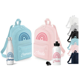 Rainbow Backpack and Water Bottle Set