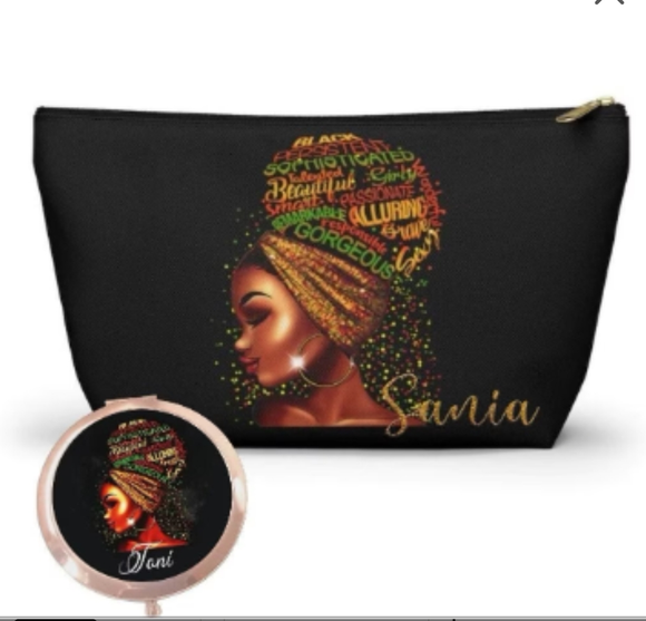 Black Phenomenal Woman Affirmation Canvas Accessory Bag