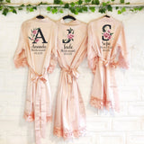 Personalised Lace Edge Robe