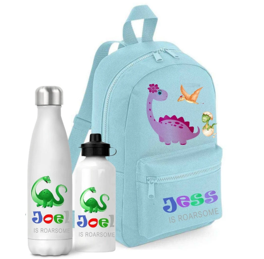 Dinosaur Backpack and Water Bottle Set