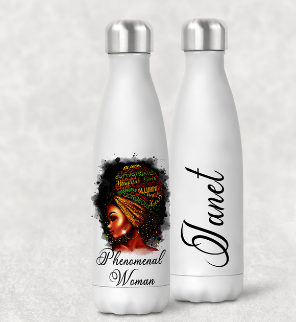 Black Woman Affirmation Printed Bottle Flask