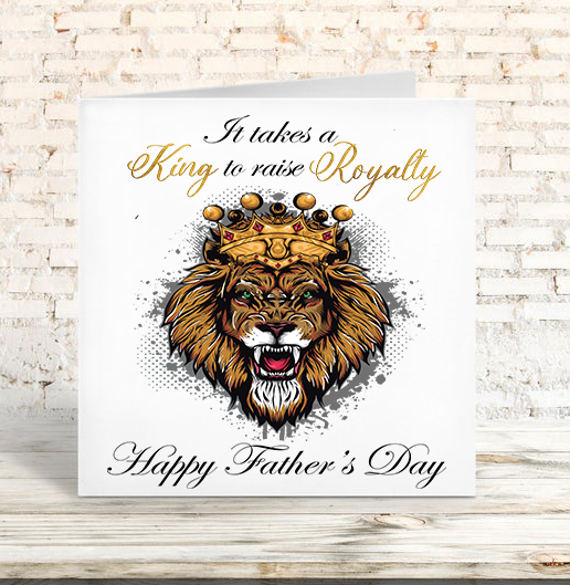 Lion Raising Royalty Father's Day Card