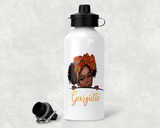 Personalised Black Girl Peak A Boo Girl Water Bottle
