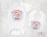 Mouse First Christmas Baby Vest And Bib