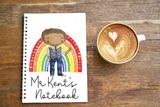 Spiral  Teacher Glitter Rainbow Notebook