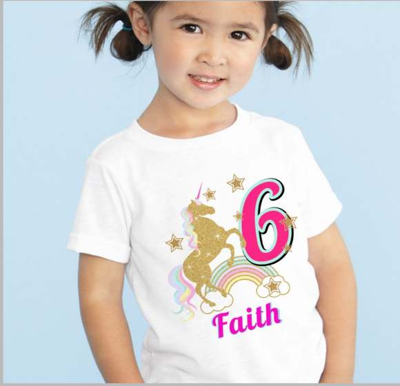 Children's Unicorn Birthday T-Shirt